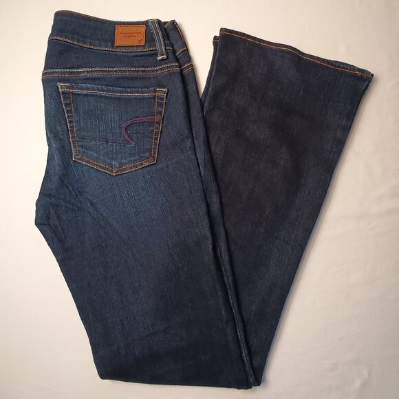 American Eagle Jeans Size 4 Artist Low Rise Flare Leg Dark Wash - Picture 1 of 10